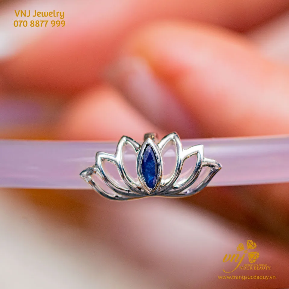 Vòng Tay Chalcedony Bọc Bạc Đính Sapphire Vkmn7 (5)