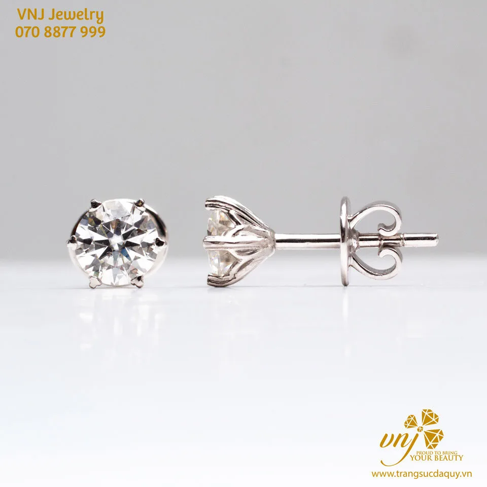 Bông Tai Moissanite Kim Cương Nhân Tạo Gra Btms2