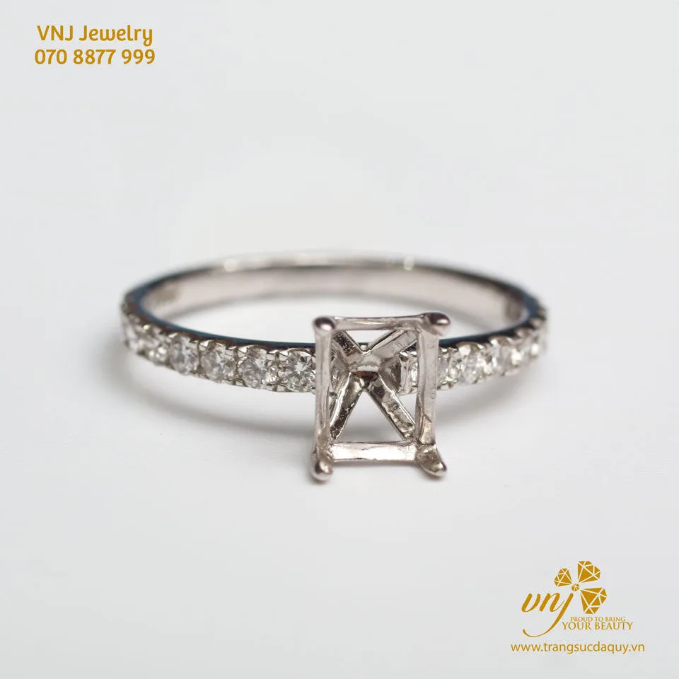 Vỏ Nhẫn Kim Cương Thiên Nhiên Vàng Trắng 18k