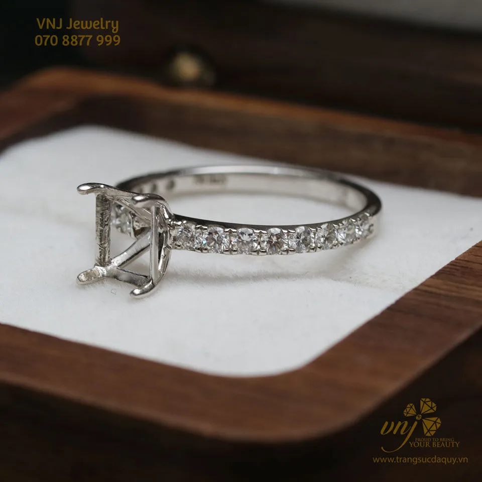 Vỏ Nhẫn Kim Cương Thiên Nhiên Vàng Trắng 18k (3)