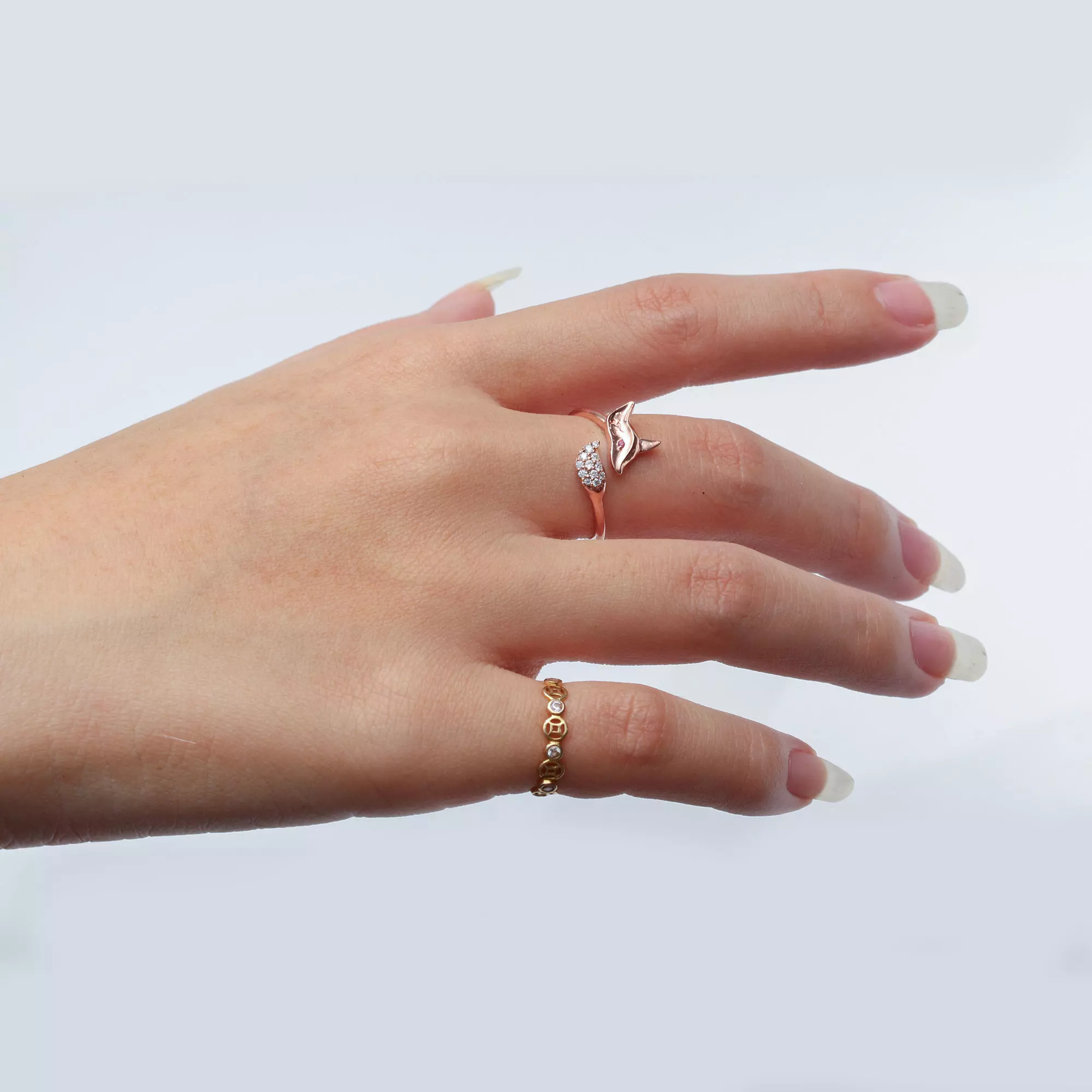 Nhẫn Hồ Ly Vàng Hồng Mix Ruby (4)