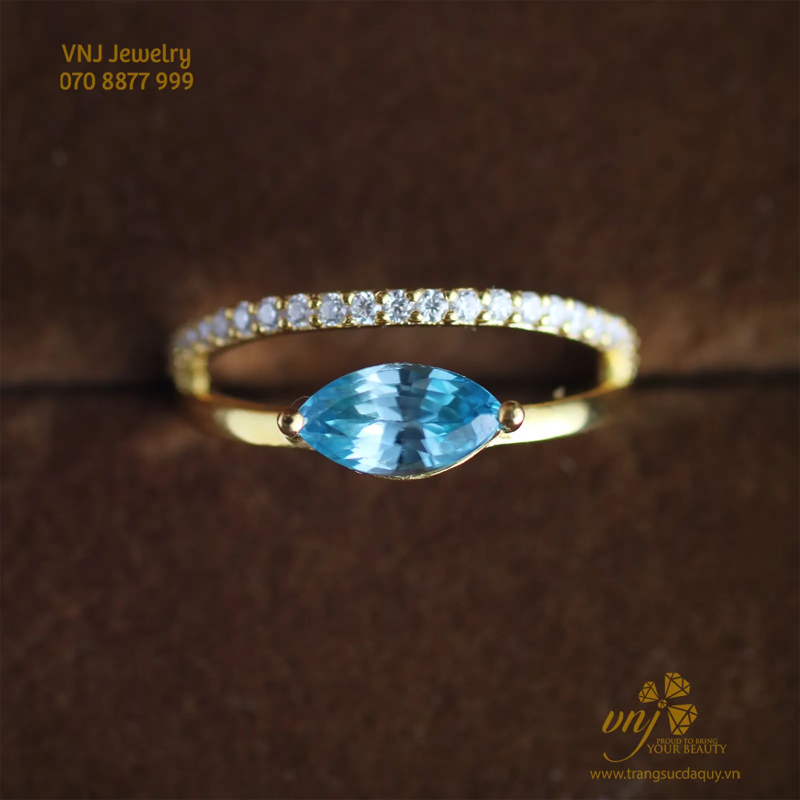 Nhẫn Topaz Thiên Nhiên Nwt14