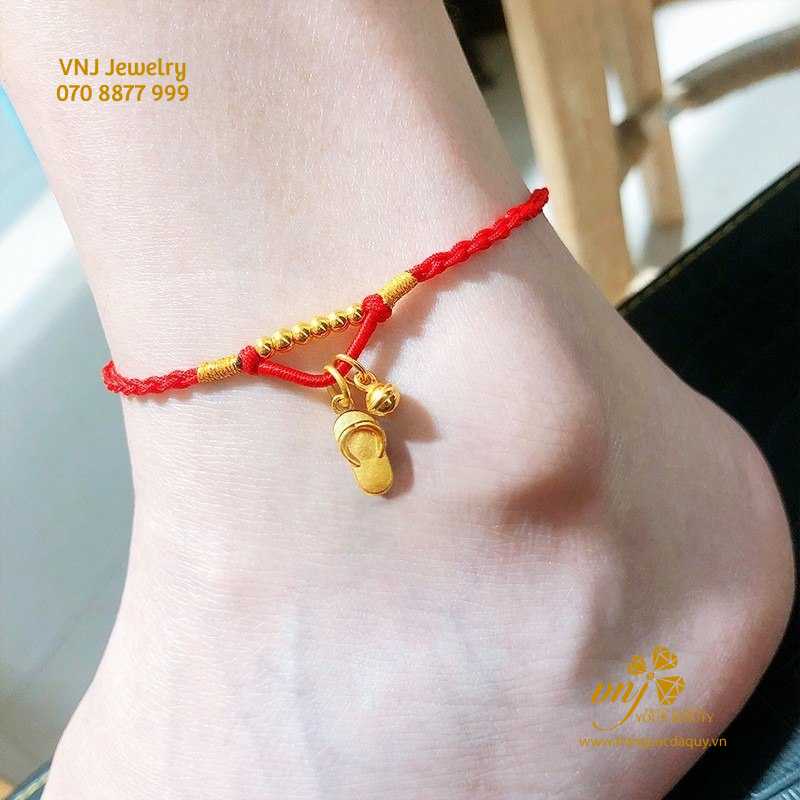 Lắc Chân Chỉ Đỏ May Măn Vàng 24K VTG3 - Ảnh 2