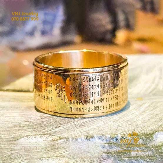 Nhẫn Bát Nhã Tâm Kinh Vàng Bạc - Chữ Phạn - Chữ Hán NM63 - Ảnh 3