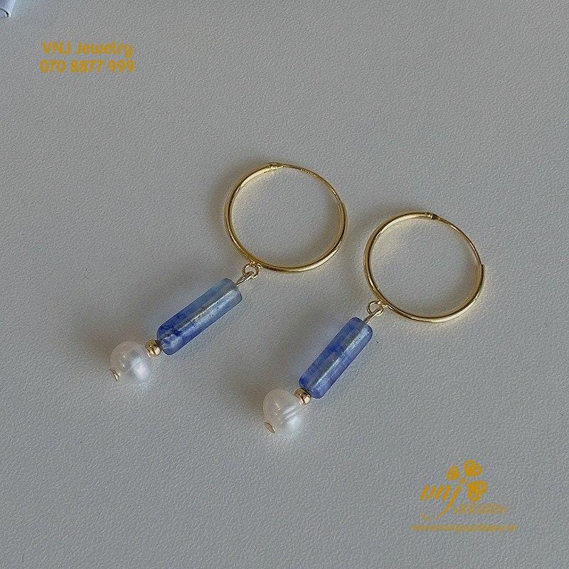 Bộ Trang Sức Chalcedony Xanh Mix Ngọc Trai VCTN9 - Ảnh 7