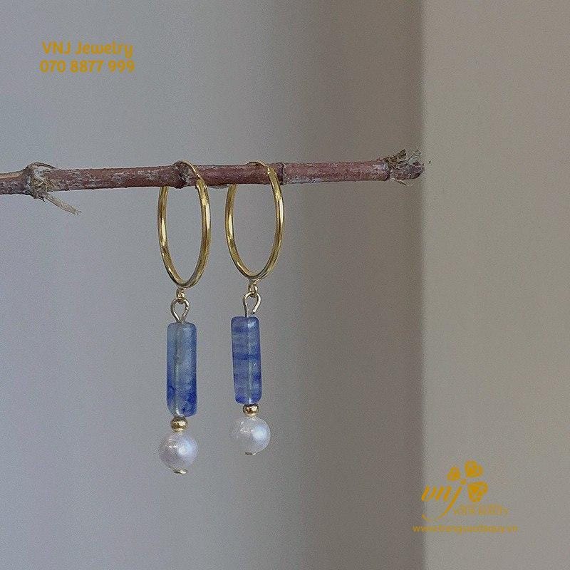 Bộ Trang Sức Chalcedony Xanh Mix Ngọc Trai VCTN9 - Ảnh 4