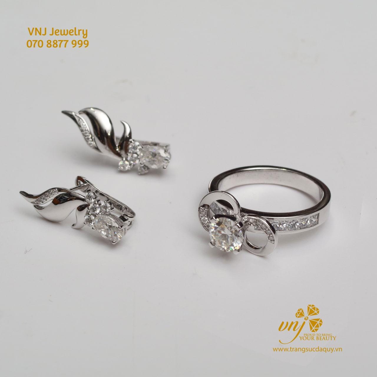 Bộ Trang Sức Kim Cương Trắng BKC1 - Ảnh 9