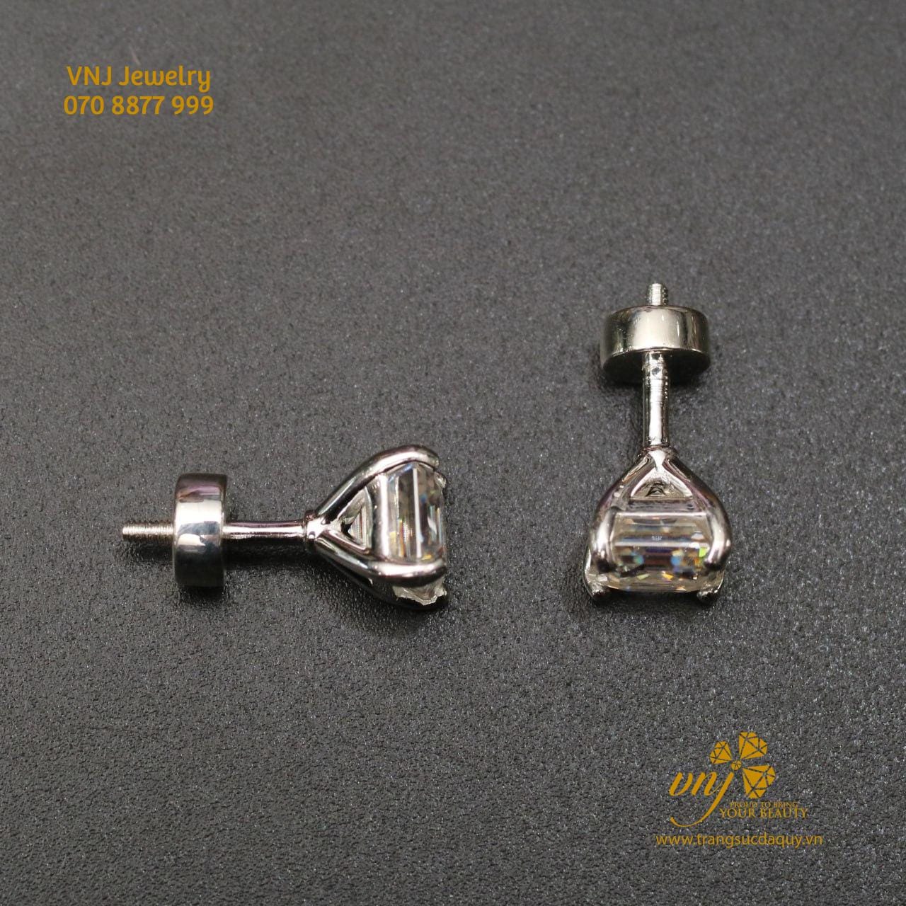 Bông Tai Kim Mặt Cương Vuông BTKC13 - Ảnh 3