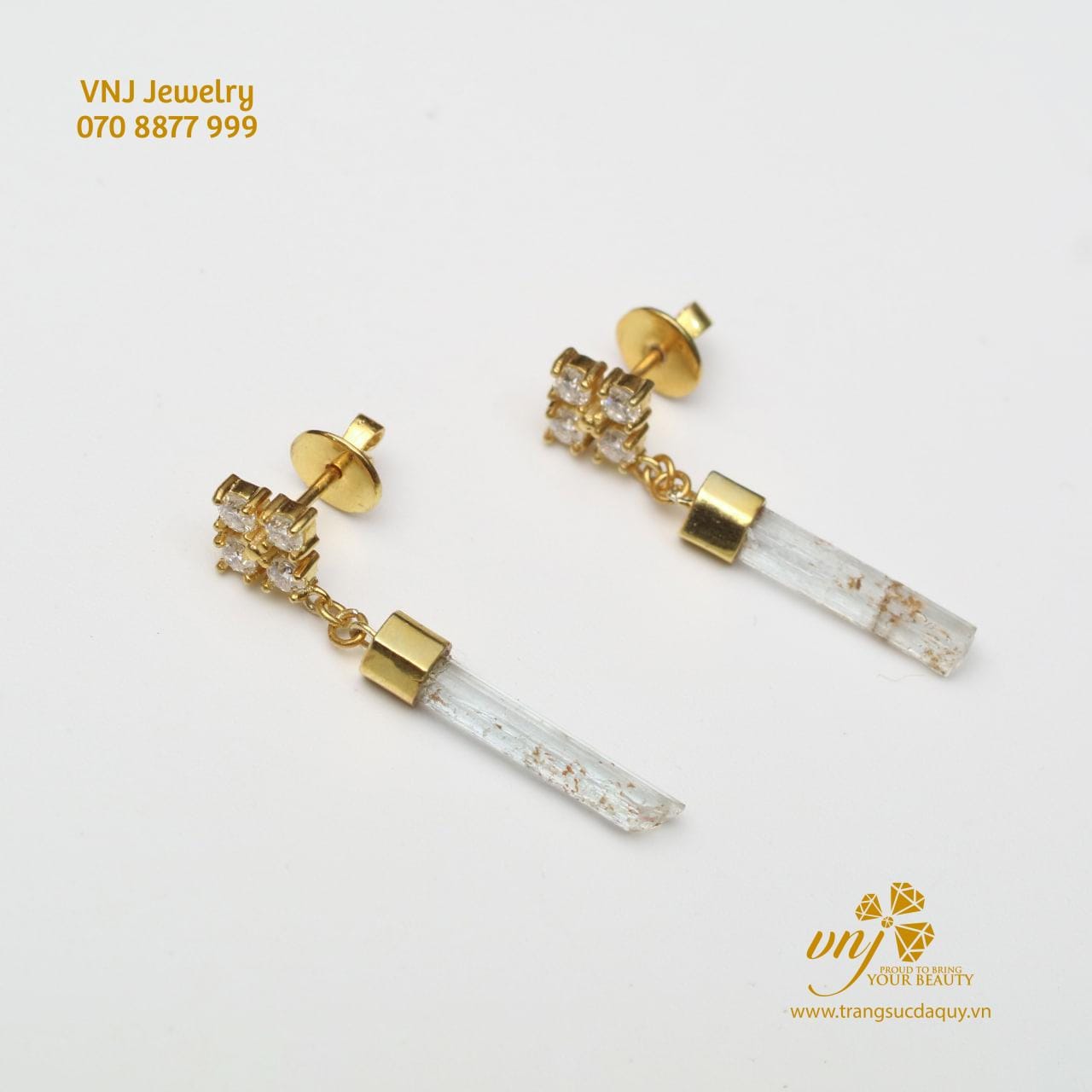Bông Tai Tinh Thể Aquamarine BTA2 - Ảnh 4