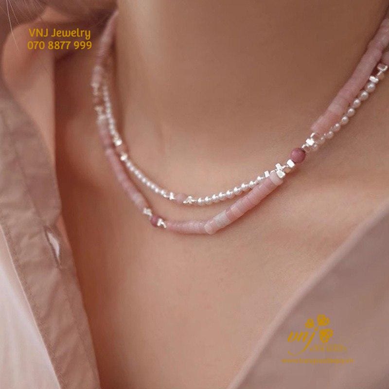 Chuỗi Thạch Anh Hồng Mix Ngọc Trai VCTN8 - Ảnh 7