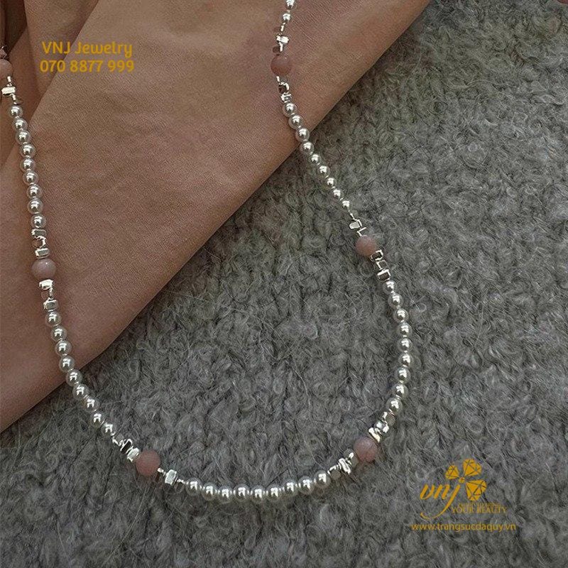 Chuỗi Thạch Anh Hồng Mix Ngọc Trai VCTN8 - Ảnh 4