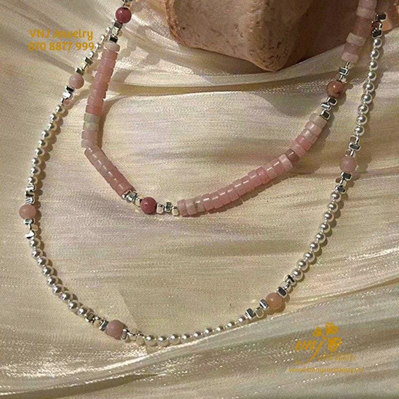 Chuỗi Thạch Anh Hồng Mix Ngọc Trai VCTN8 - Ảnh 2