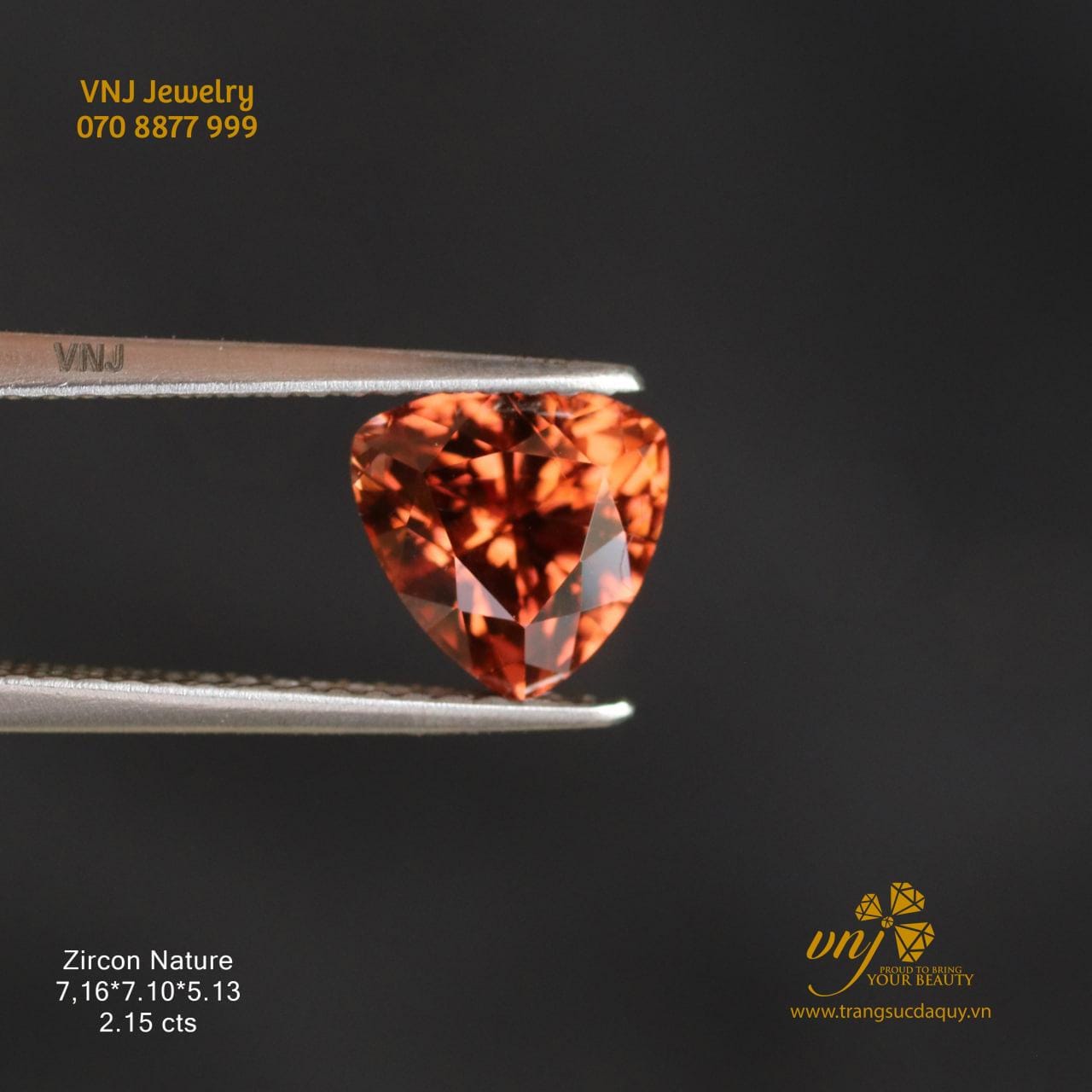 Zircon Thiên Nhiên Trillian Cut DQZ1A