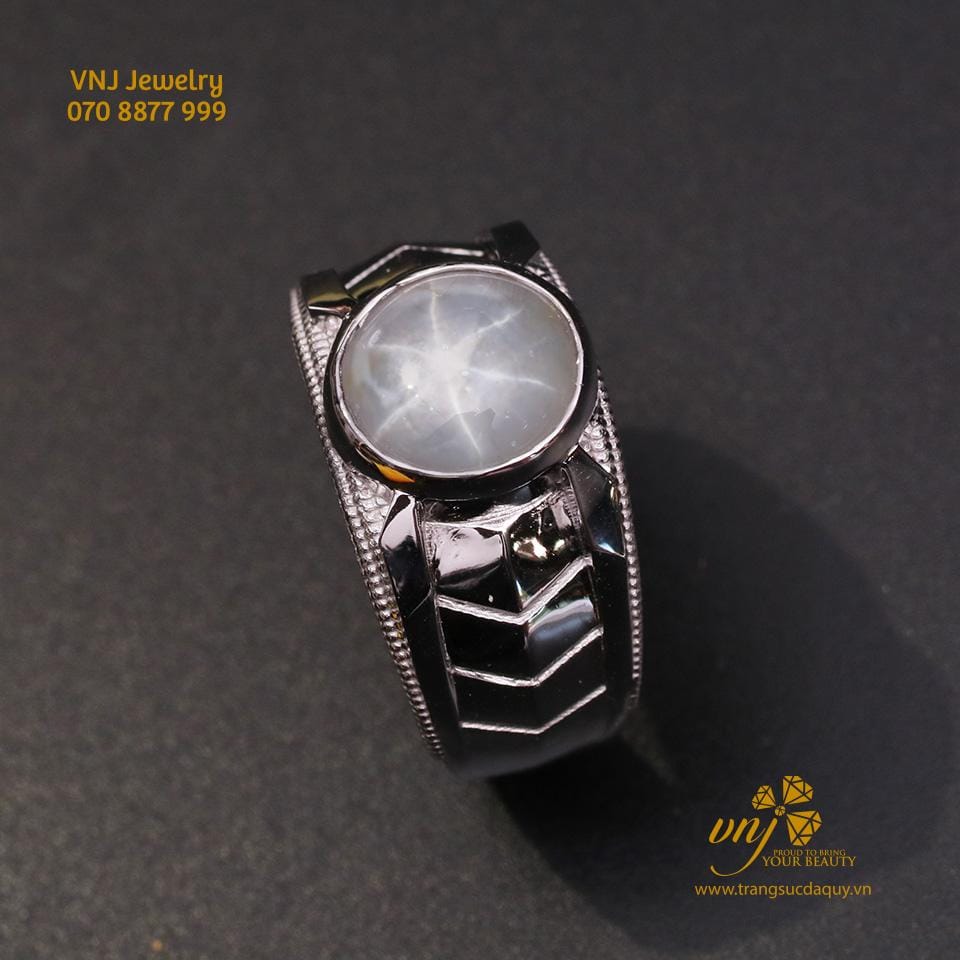 Nhẫn Sapphire Sao Trắng NM64