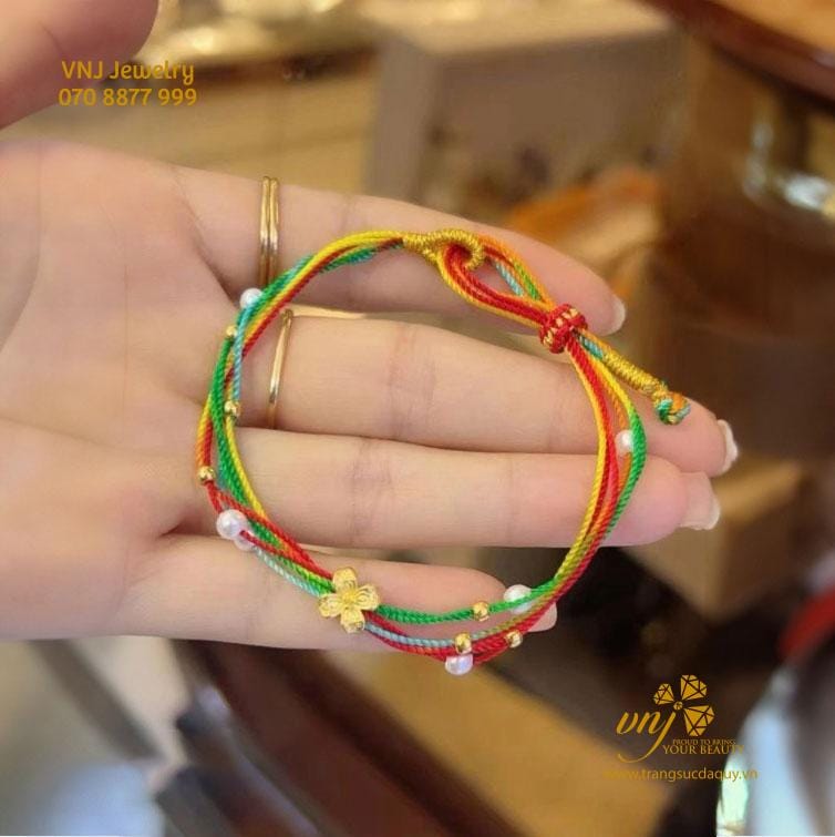 Vòng Charm Vàng 24K Mix Ngọc Trai VTG5 - Ảnh 4