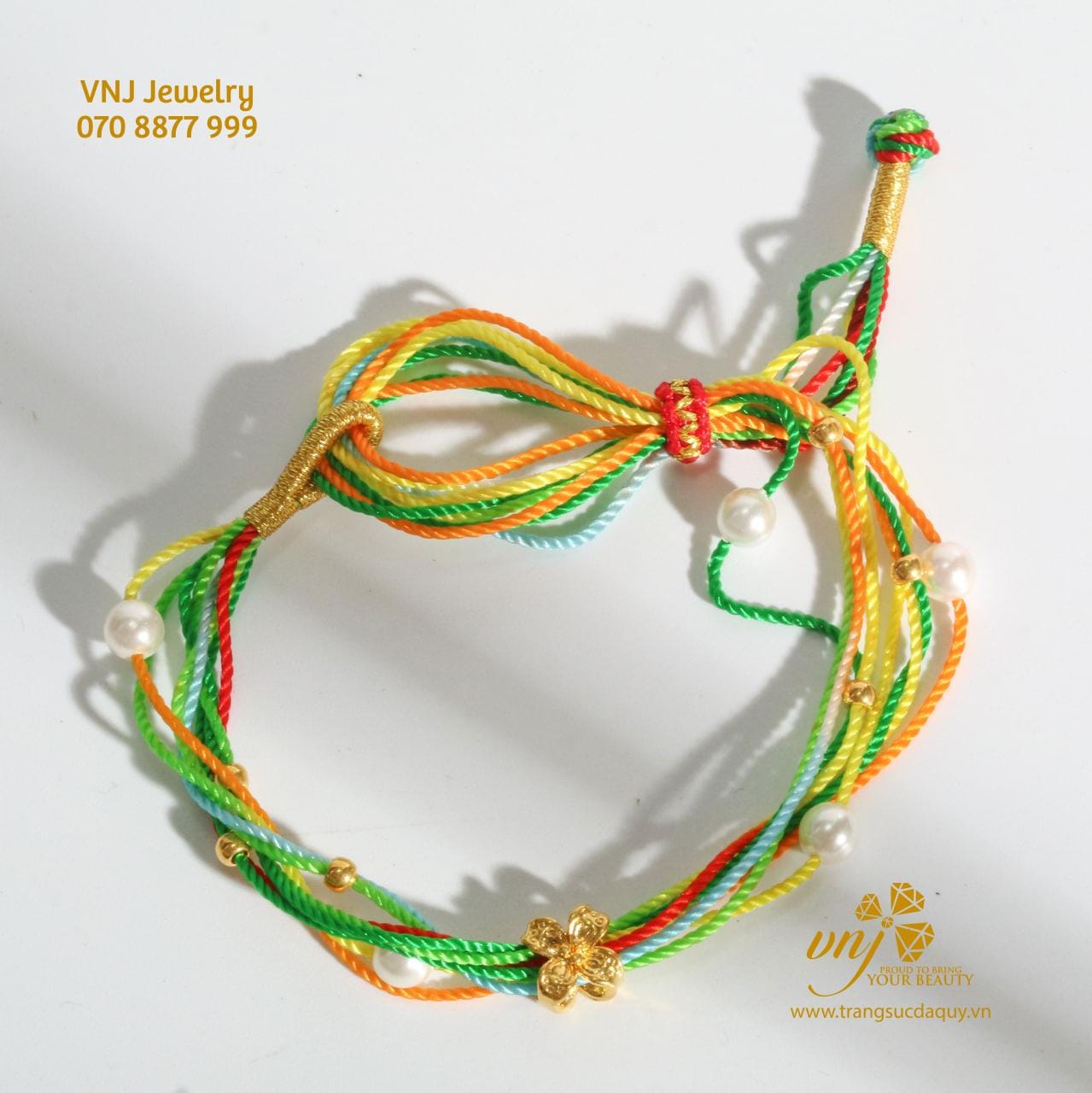 Vòng Charm Vàng 24K Mix Ngọc Trai VTG5 - Ảnh 2