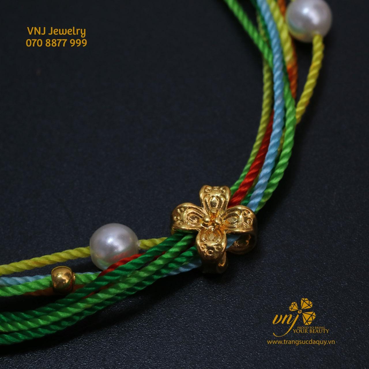 Vòng Charm Vàng 24K Mix Ngọc Trai VTG5 - Ảnh 5