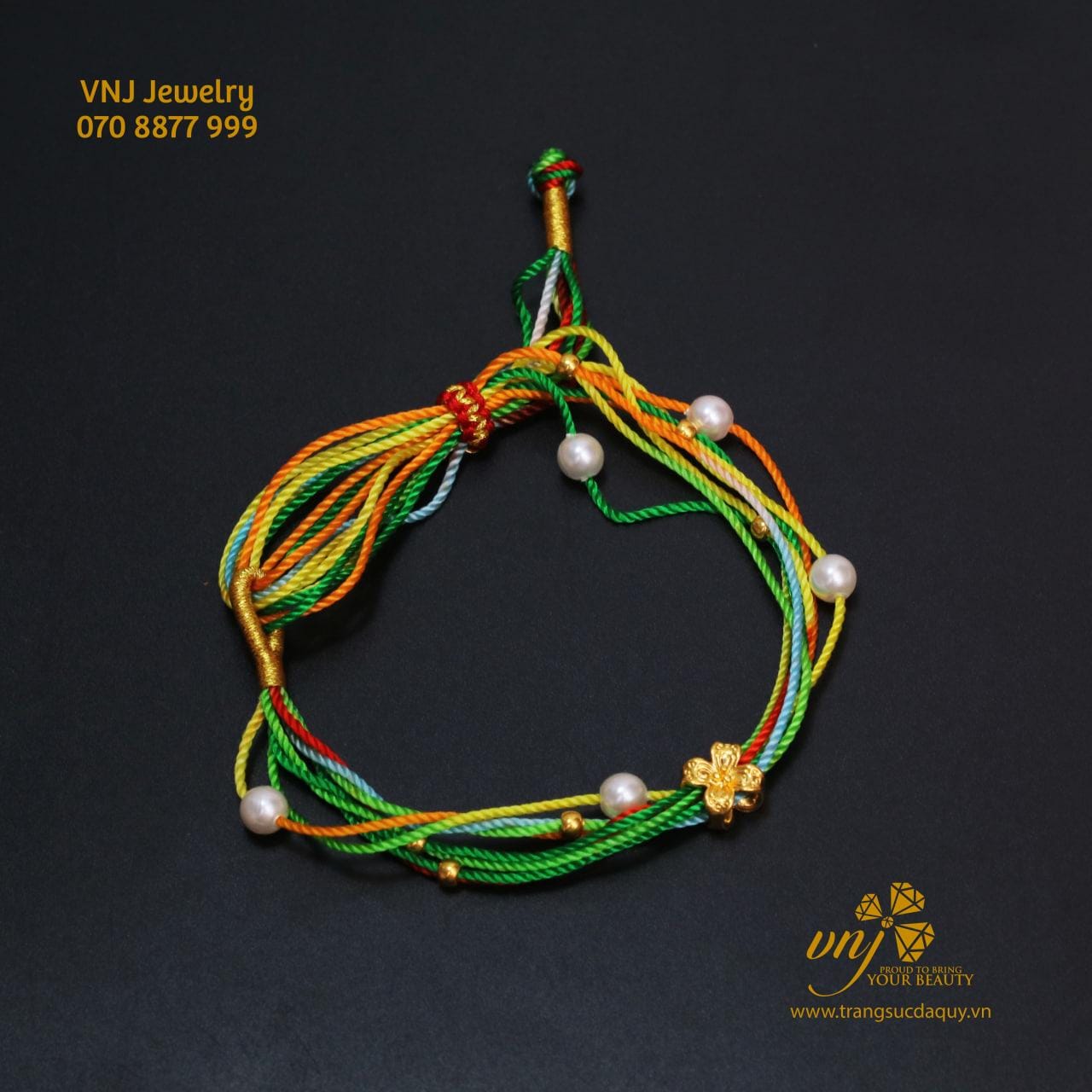 Vòng Charm Vàng 24K Mix Ngọc Trai VTG5