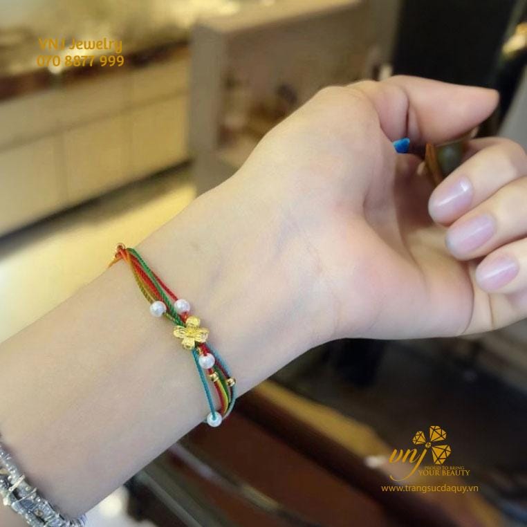 Vòng Charm Vàng 24K Mix Ngọc Trai VTG5 - Ảnh 3