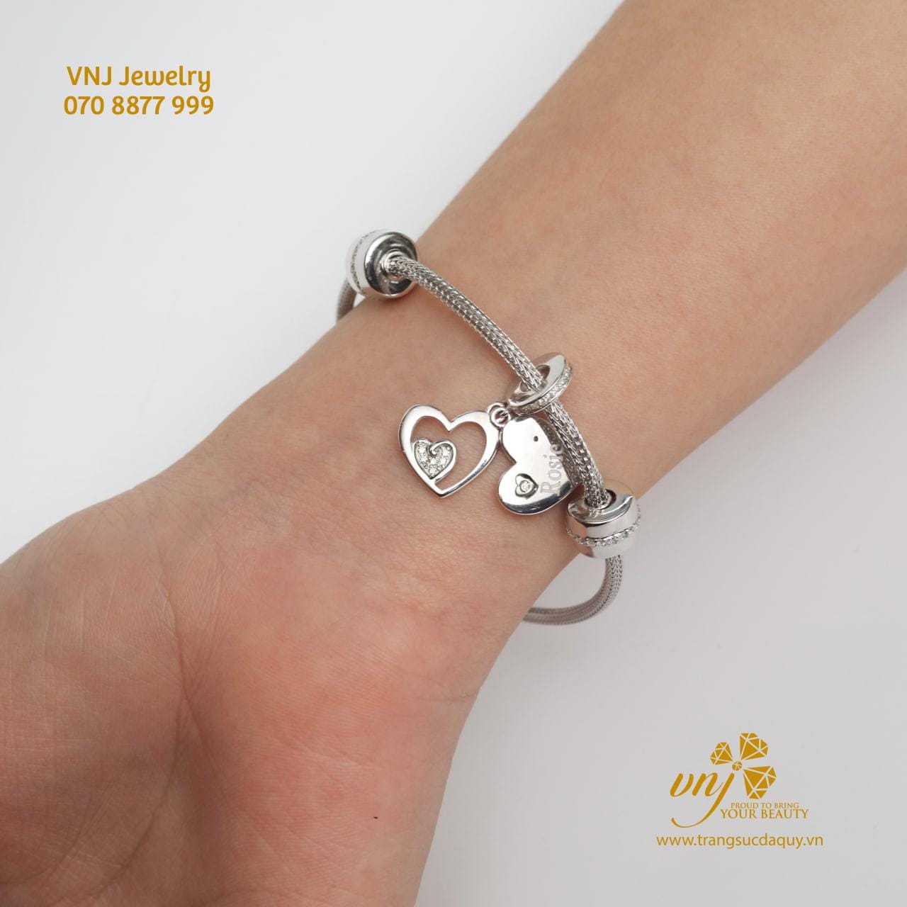 Vòng Charm Vàng Trắng 18K LTG3 - Ảnh 12