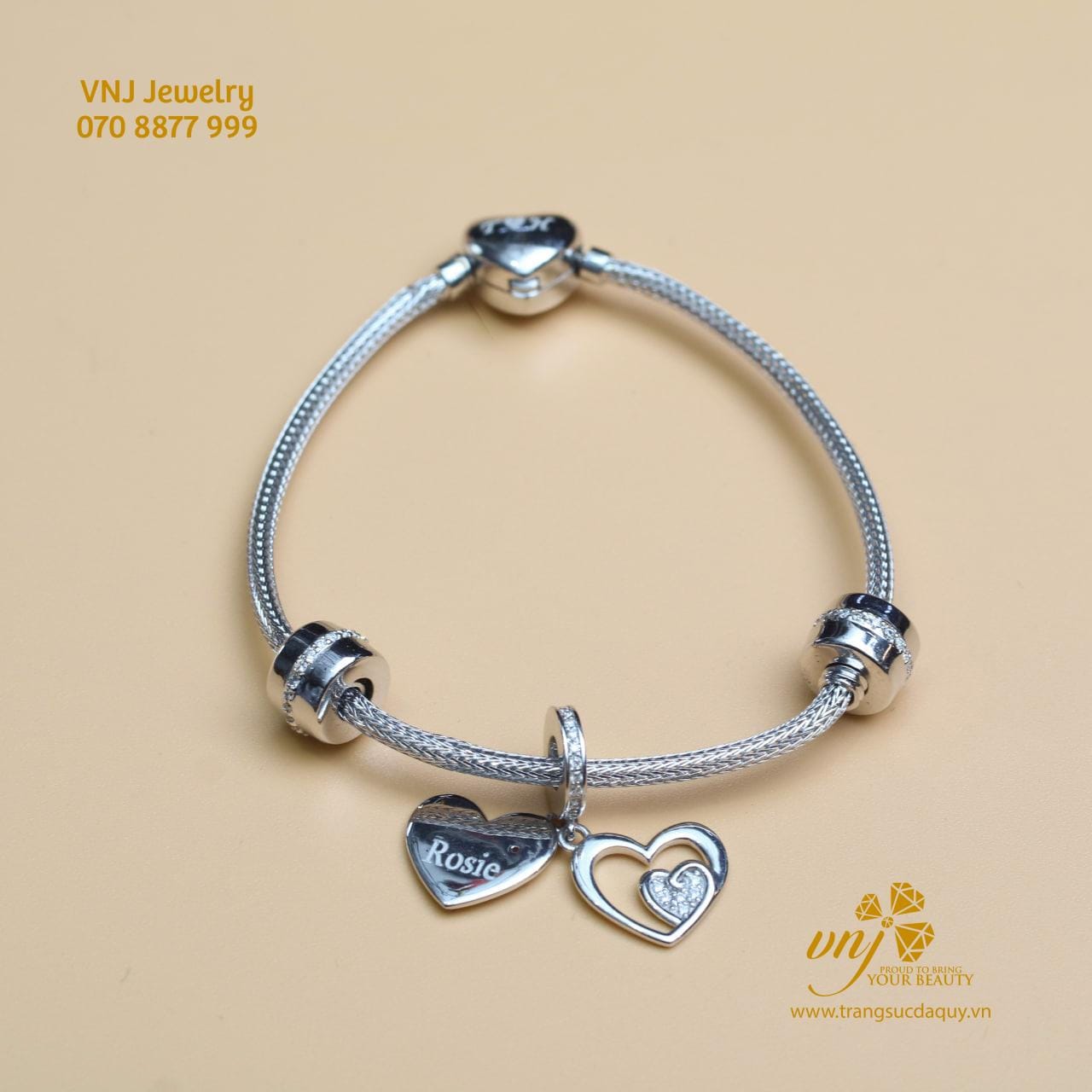 Vòng Charm Vàng Trắng 18K LTG3 - Ảnh 11