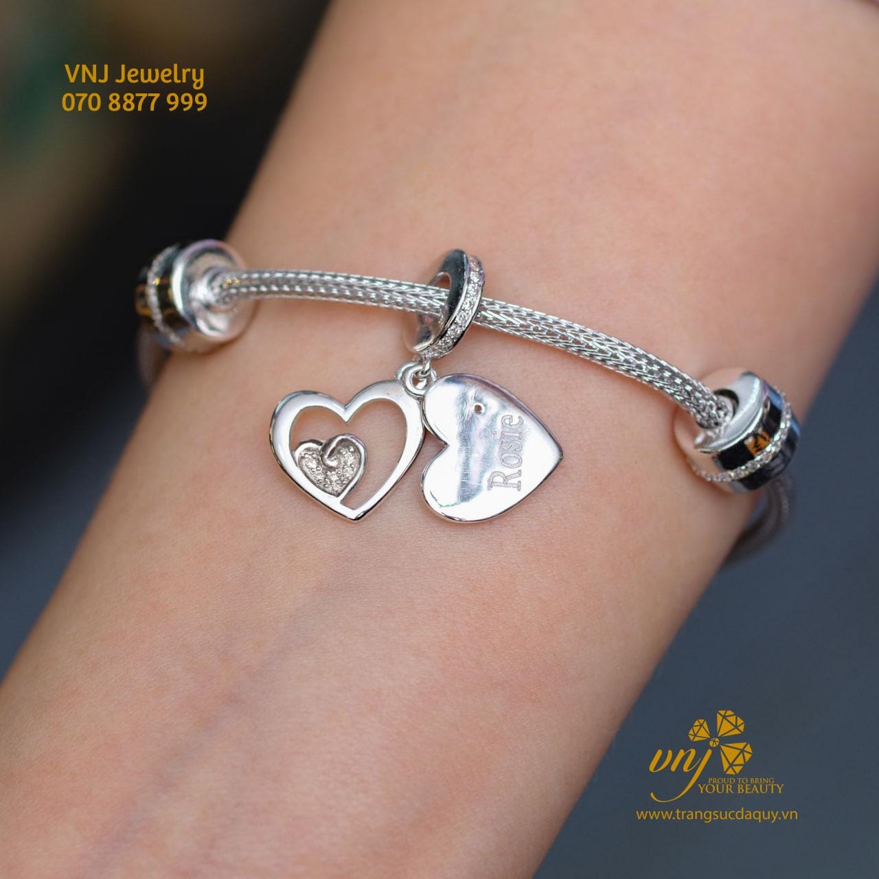 Vòng Charm Vàng Trắng 18K LTG3 - Ảnh 10