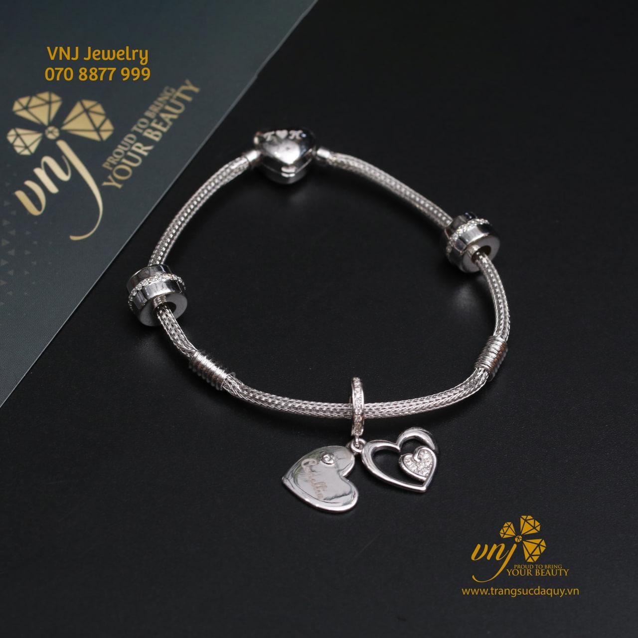 Vòng Charm Vàng Trắng 18K LTG3 - Ảnh 9