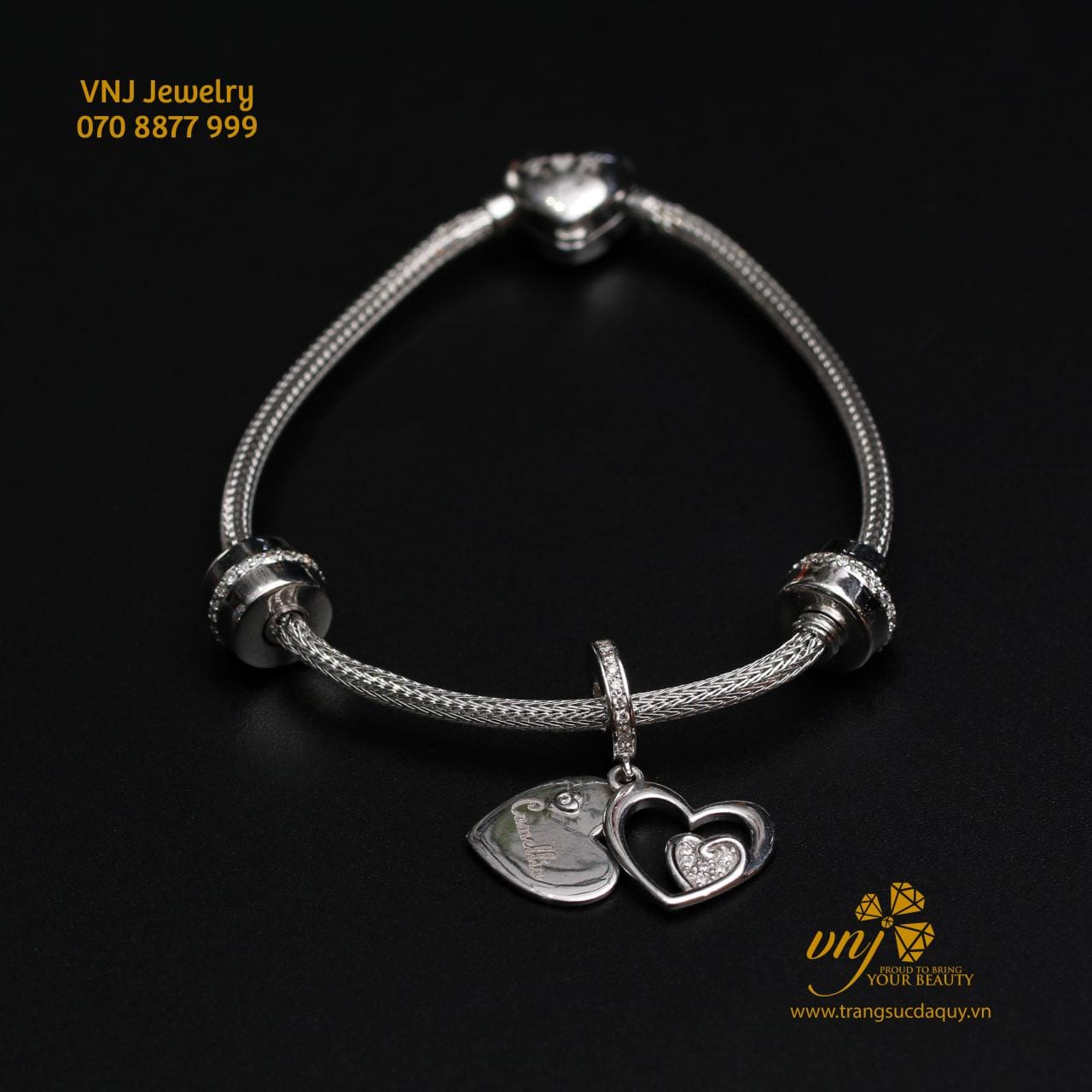 Vòng Charm Vàng Trắng 18K LTG3 - Ảnh 8