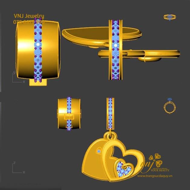 Vòng Charm Vàng Trắng 18K LTG3 - Ảnh 15