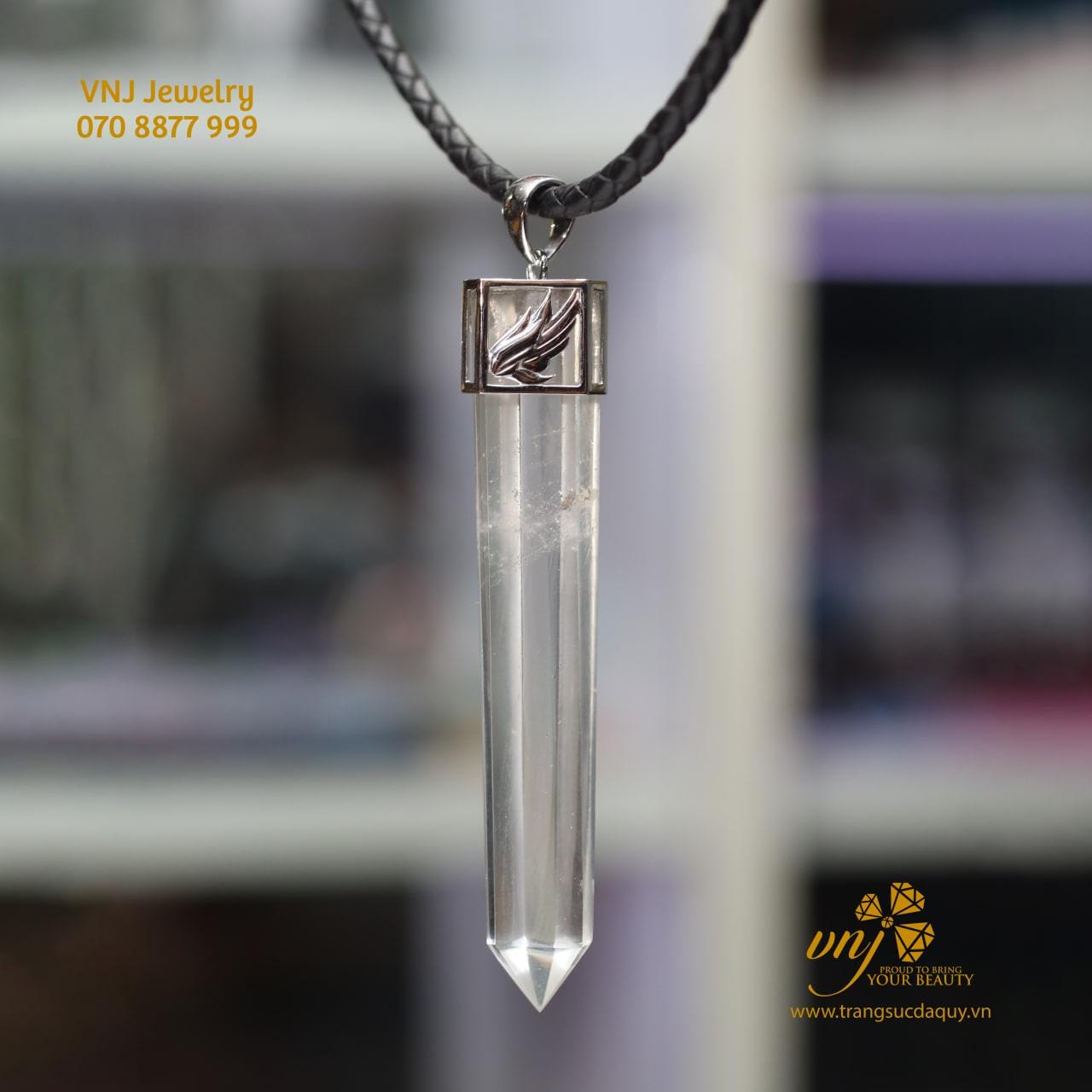 Mặt Dây Tinh Thể Thạch Anh Trắng MDQW6