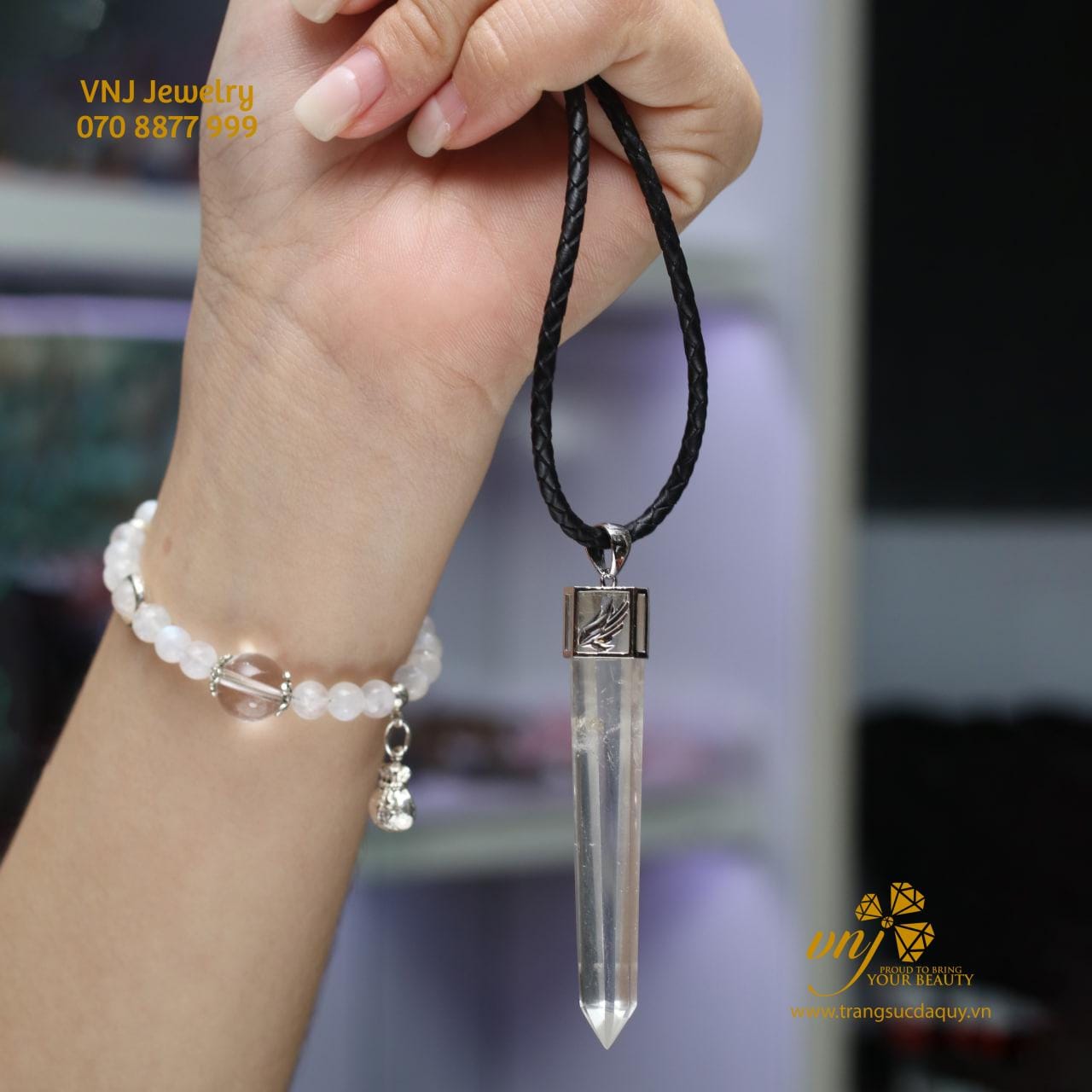 Mặt Dây Tinh Thể Thạch Anh Trắng MDQW6 - Ảnh 4
