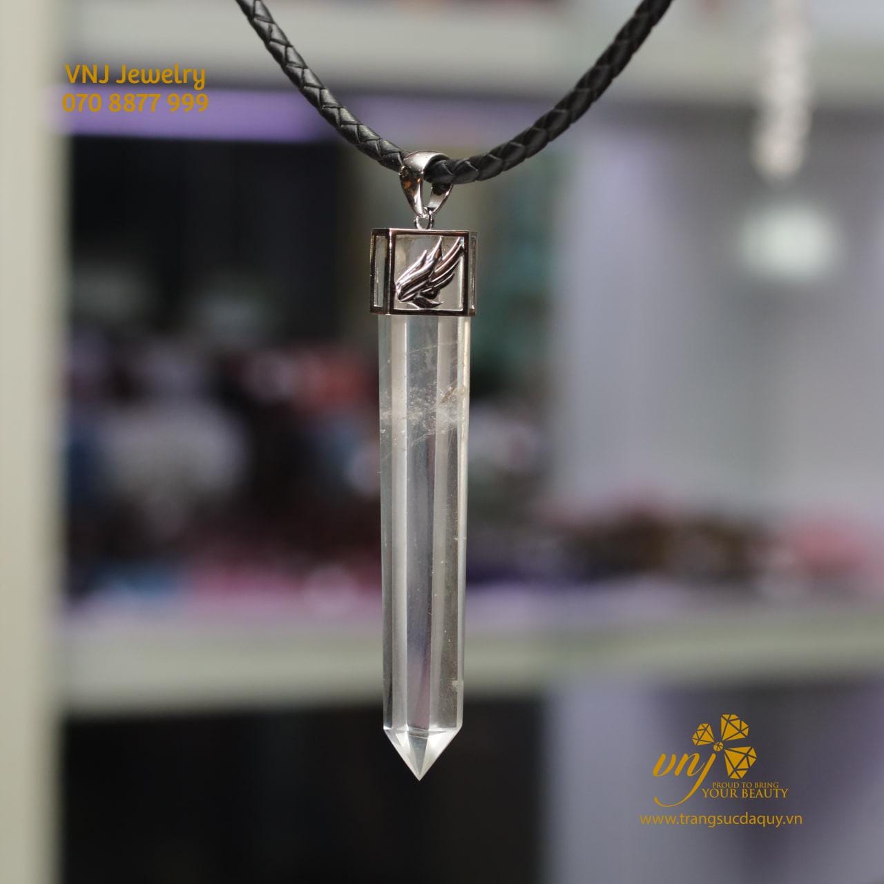 Mặt Dây Tinh Thể Thạch Anh Trắng MDQW6 - Ảnh 2