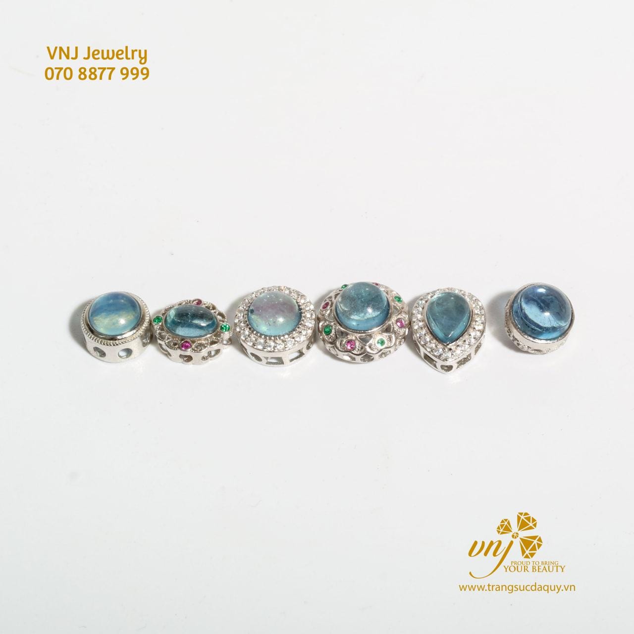 Charm Đá Aquamarine Thiên Nhiên CDA4