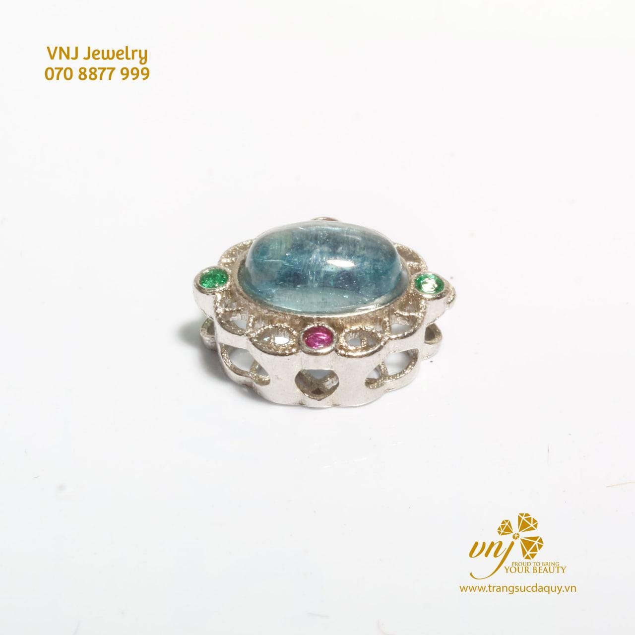 Charm Đá Aquamarine Thiên Nhiên CDA4