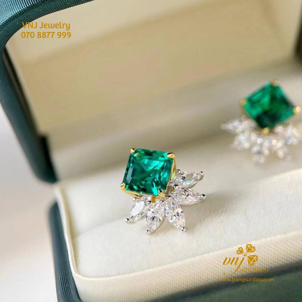 Bông Tai Emerald Thiên Nhiên BTE4 (2)