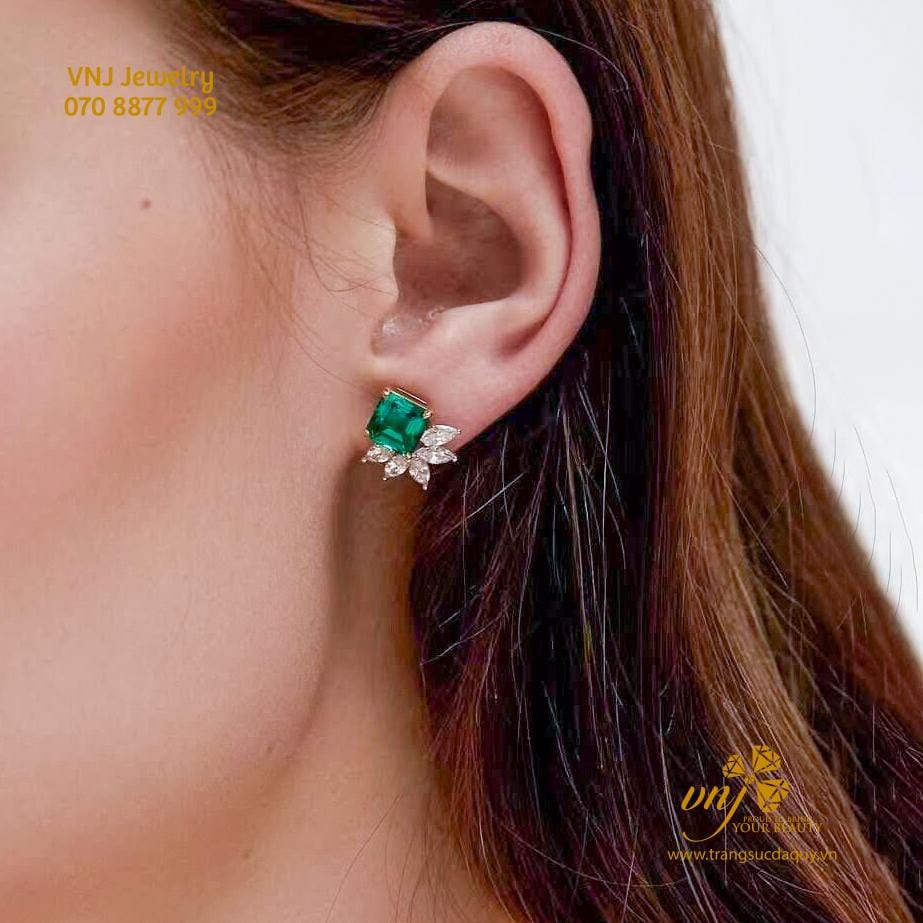 Bông Tai Emerald Thiên Nhiên BTE4 (2)