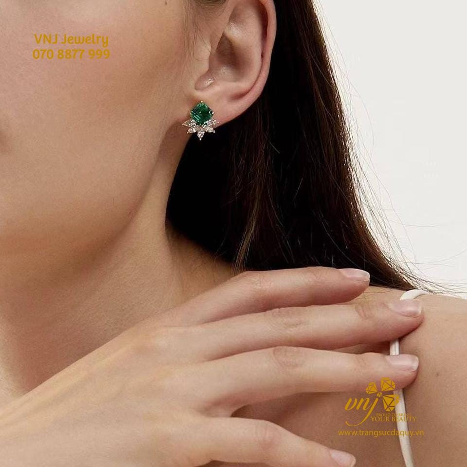Bông Tai Emerald Thiên Nhiên BTE4 (2)
