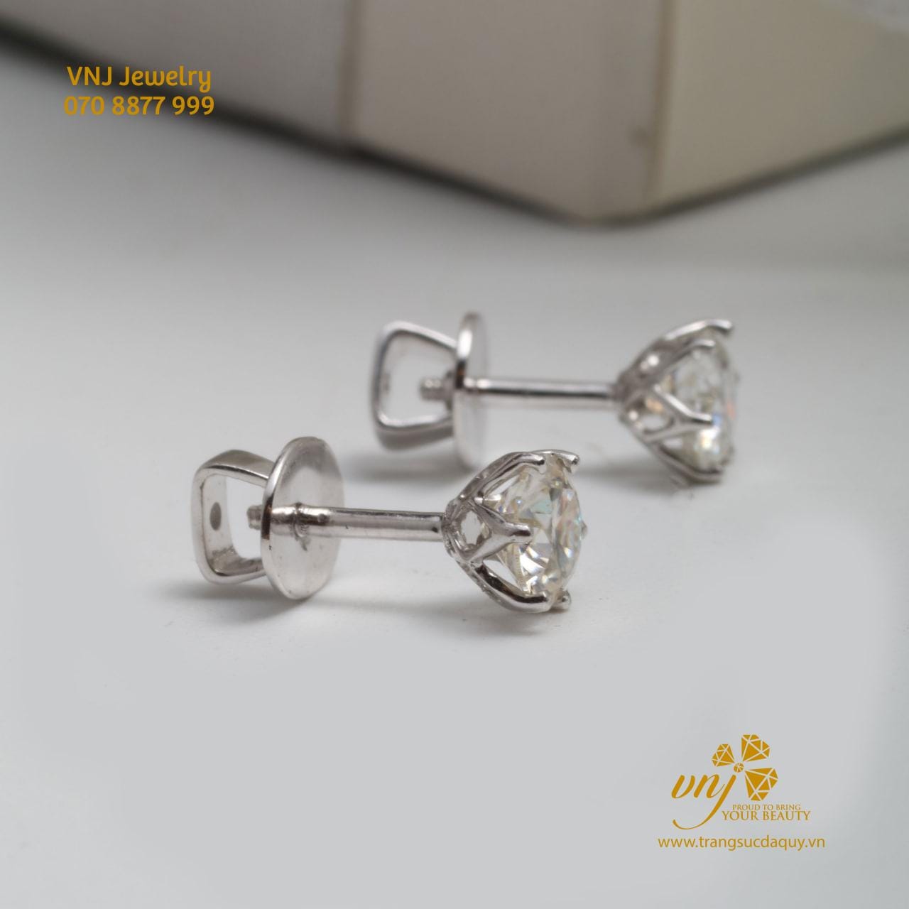 Bông Tai Moissanite Kim Cương Nhân Tạo GRA BTMS3 - Ảnh 4