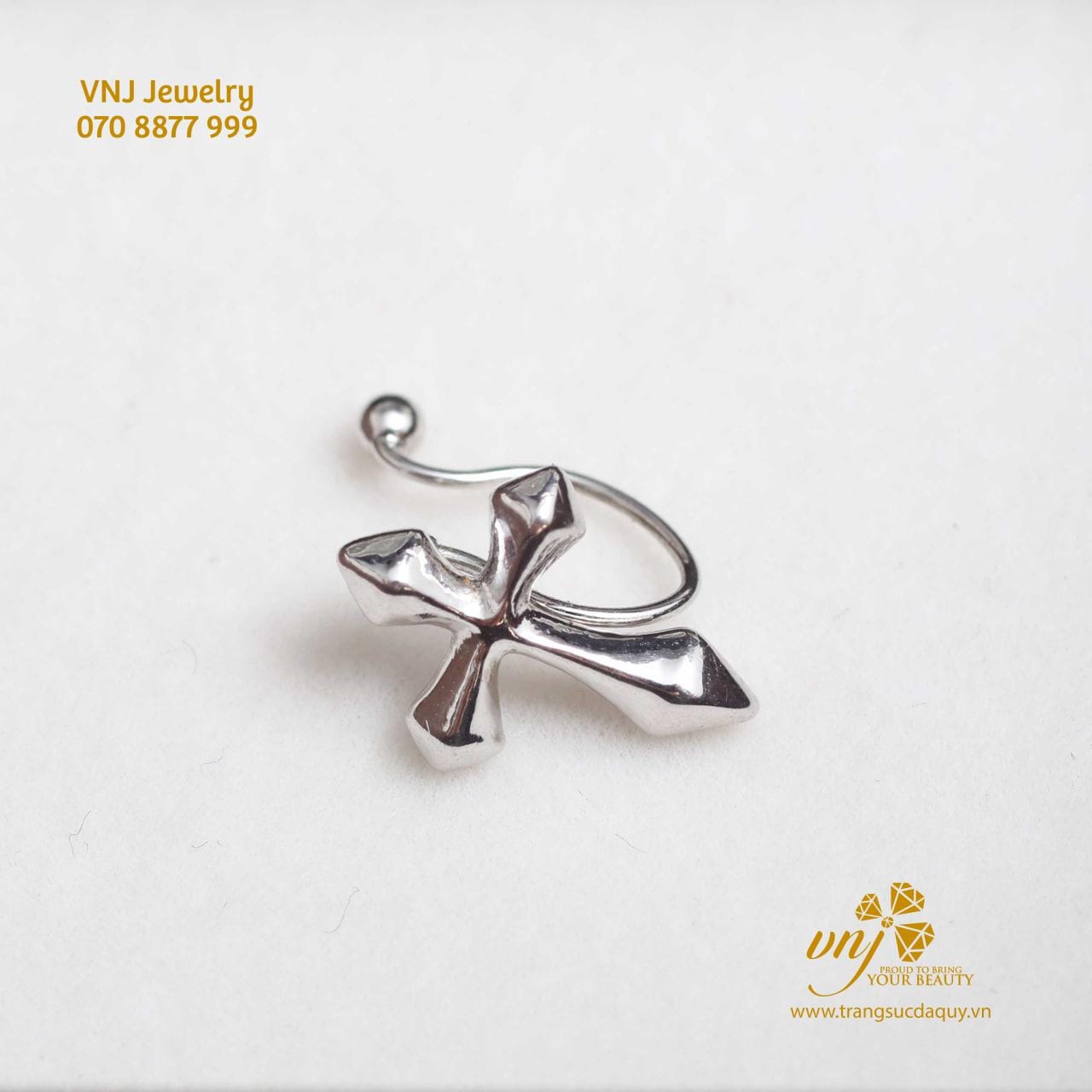Khuyên Mũi Chữ Thập Platinum NP17 - Ảnh 2