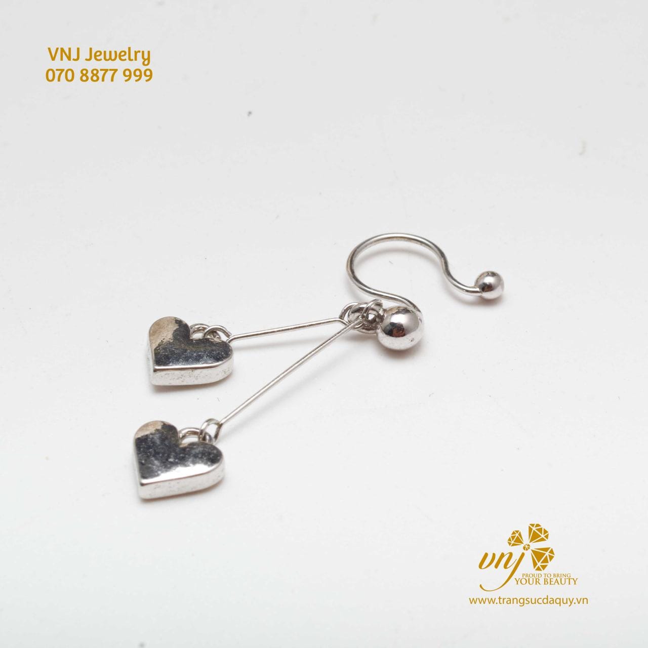 Khuyên Mũi Trái Tim Chất Liệu Bạch Kim NP15 - Ảnh 3