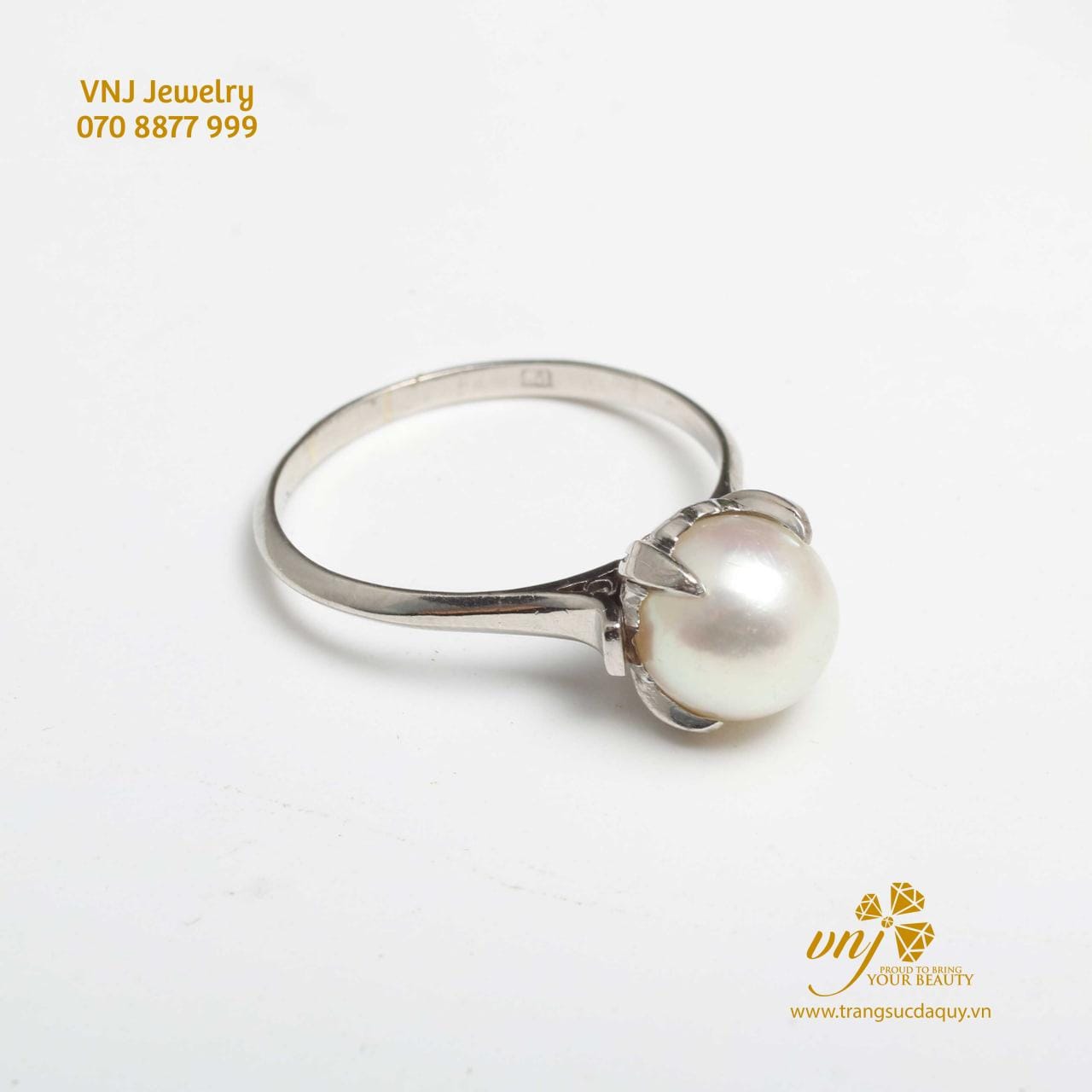 Nhẫn Ngọc Trai Bạch Kim NWNT6