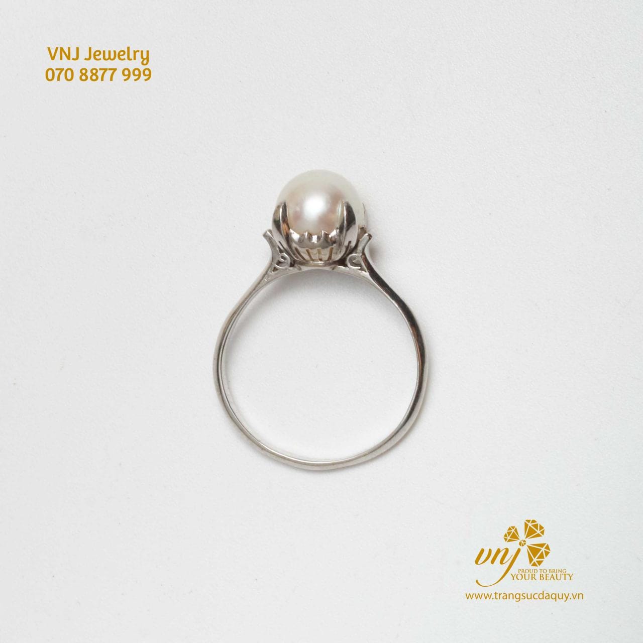 Nhẫn Ngọc Trai Bạch Kim NWNT6