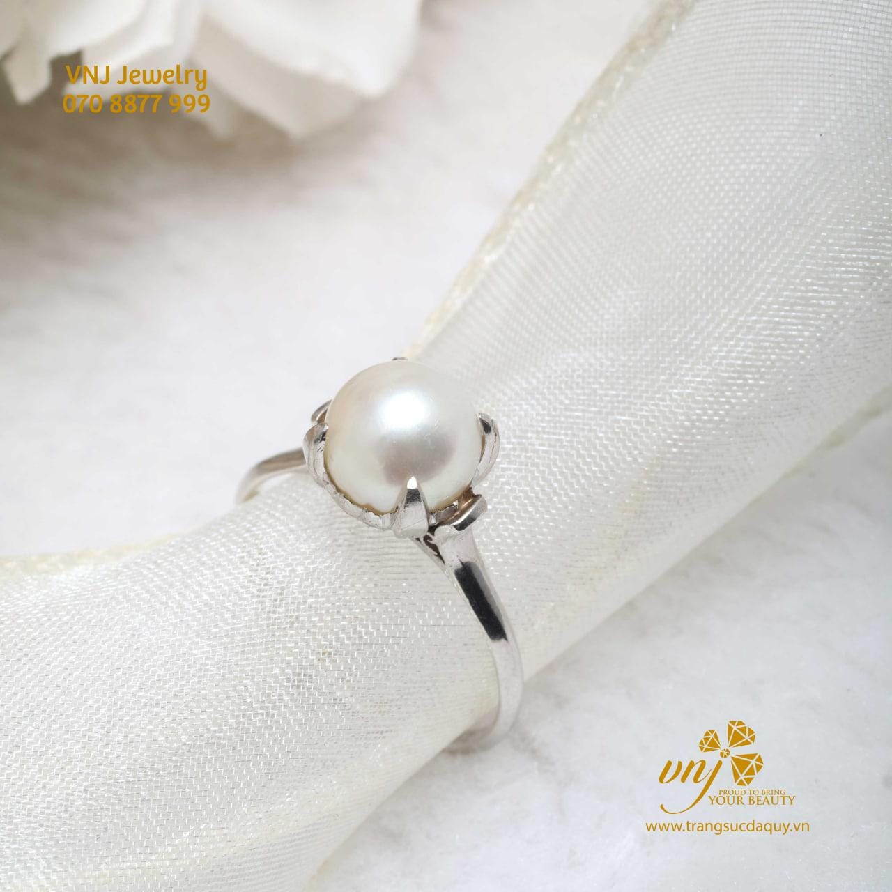 Nhẫn Ngọc Trai Bạch Kim (7)