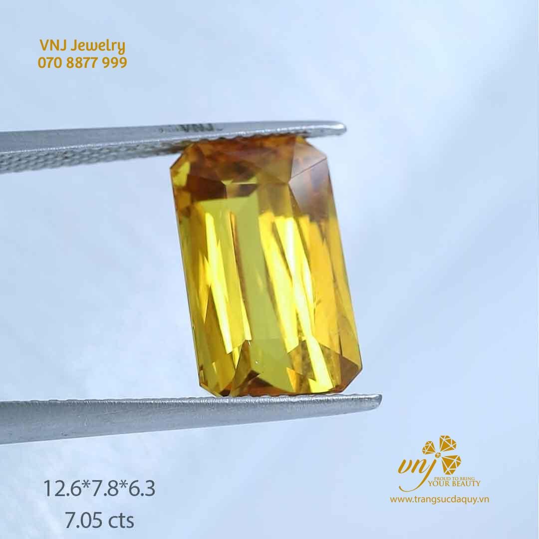 Sapphire Vàng Thiên Nhiên Cắt Chữ Nhật VJS82 (2)