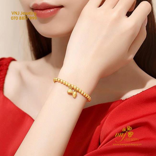 Vòng Tay Chuỗi Hạt Sen Vàng 24K