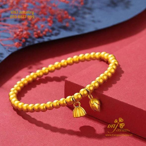 Vòng Tay Chuỗi Hạt Sen Vàng 24K (4)