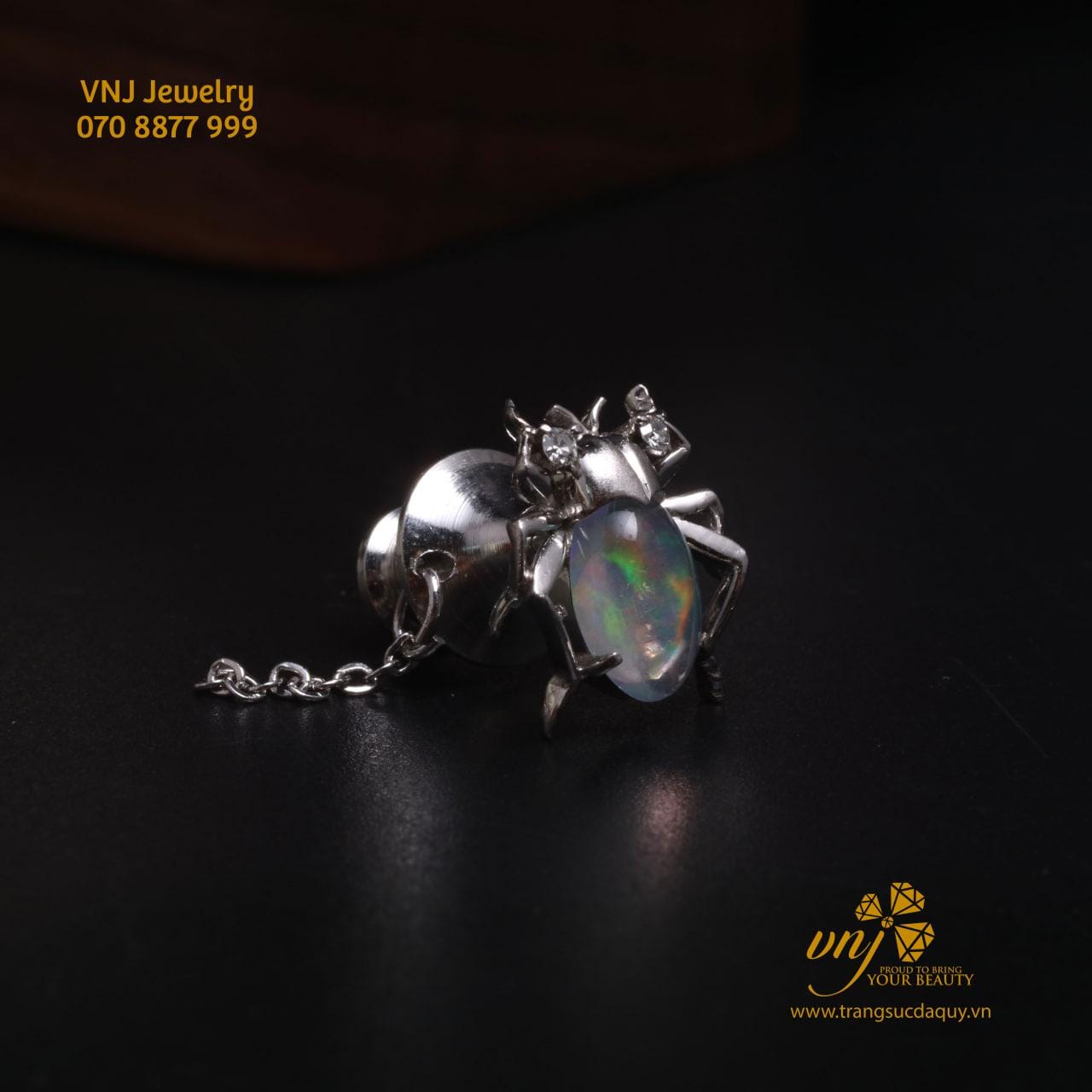 Gim Cài Áo Đá Opal Thiên Nhiên