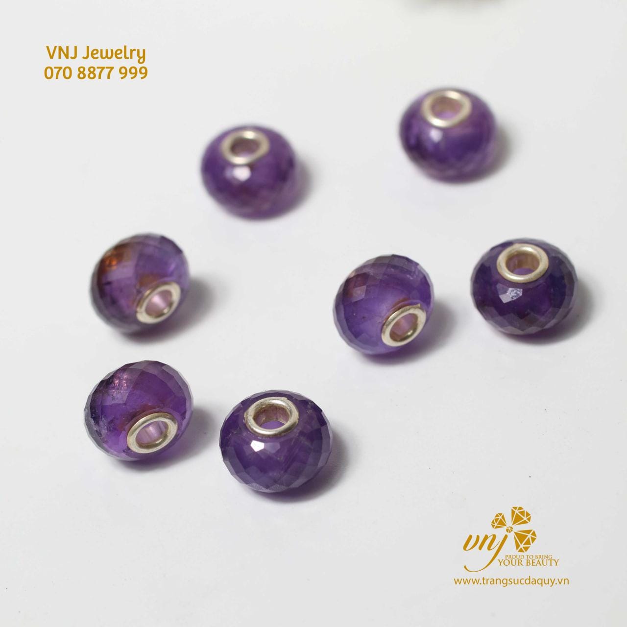 Charm Đá Xuyên Tâm Thạch Anh Tím CDQT2 - Ảnh 4