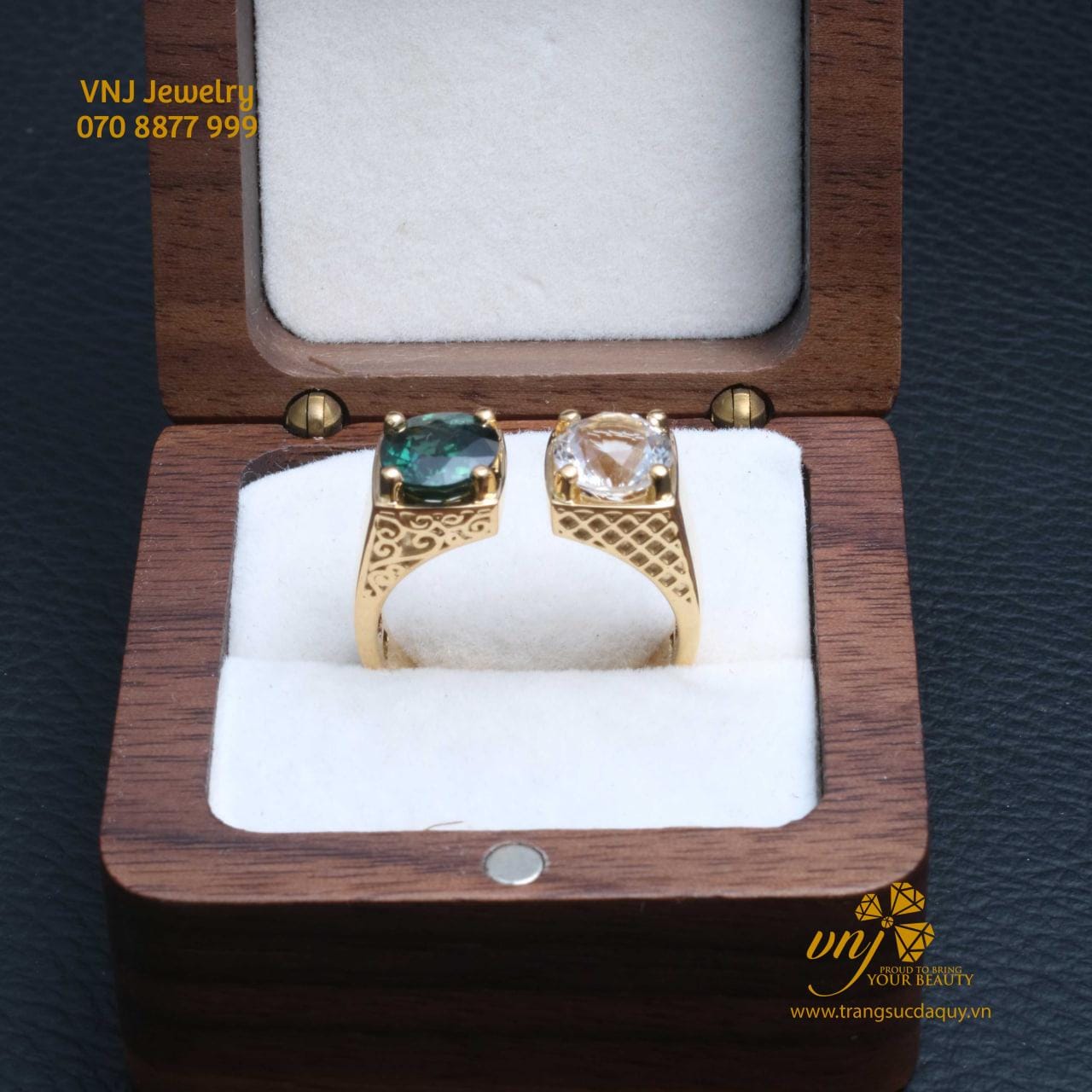 Nhẫn đá Sapphire Mix Topaz NM79