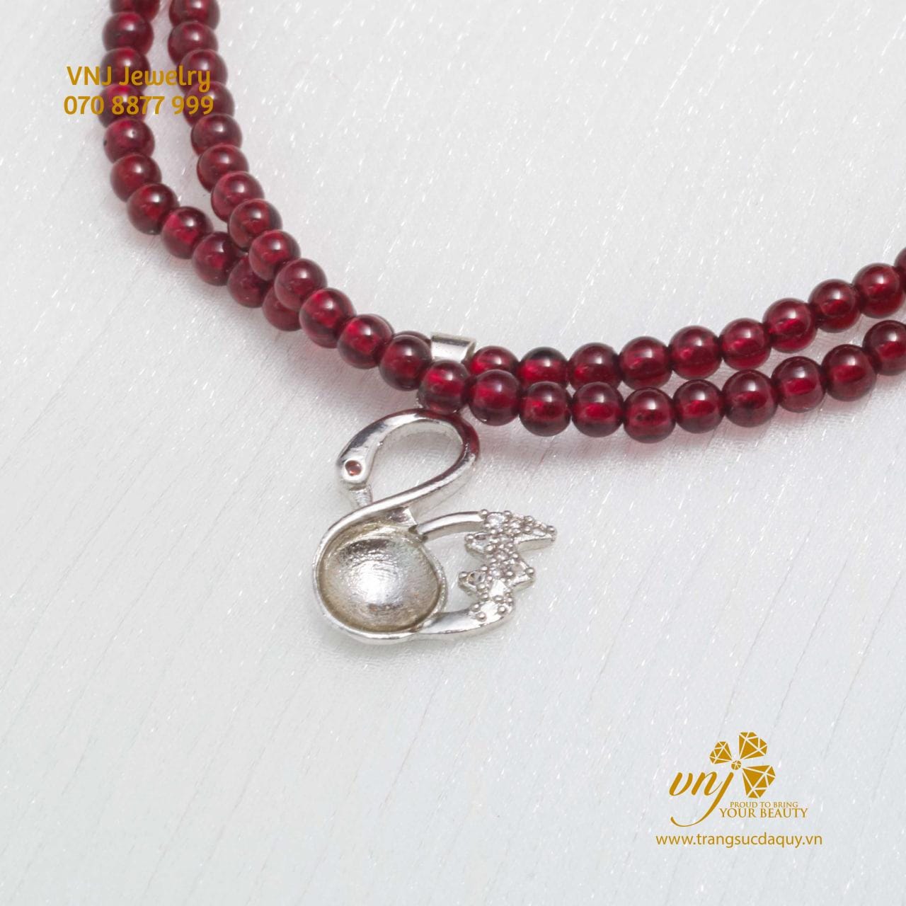 Chuỗi Vòng Garnet Mix Charm Thiên Nga VCG8 - Ảnh 7